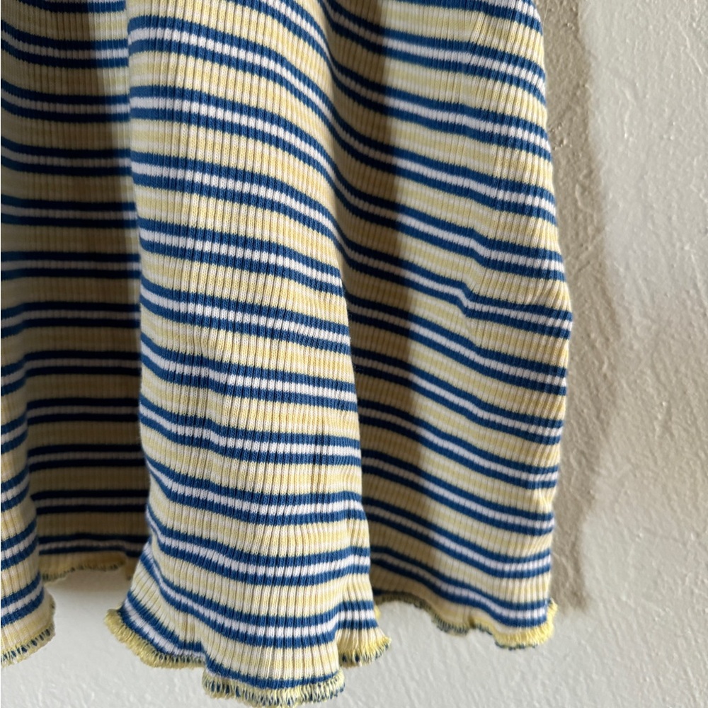 summer blue and yellow striped dress | size: M - Picture 3 of 3